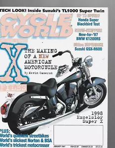 Cycle World Magazine January 1997- Excelsior Super X, Suzuki TL1000, BMW K1200RS - Imagen 1 de 2