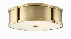 Park Harbor PHFL4133 Pewter 3 Light 15-3/8 Wide Flush Mount Drum Ceiling - Picture 1 of 3