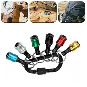1/4 Hex Shank Quick Release Keychain Screwdriver Drill Bit Holder Bit Set Buckle - Picture 1 of 27