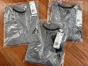 (3) Adidas Gray Climalite Ultimate 2.0 Tee Short Sleeve Men's Small - Free Ship - Picture 1 of 4