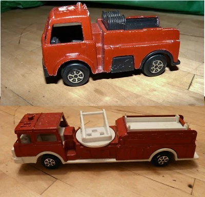 Tootsietytoy 70's Vintage Lot 2 Die cast Fire Truck Vehicles Ariel Ladder Truck - Image 1 of 4