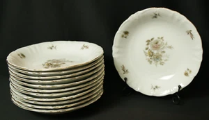 Winterling Empress SOUP BOWL (1 of 12 available) Brown Rose, Flowers, Gold Trim - Picture 1 of 6