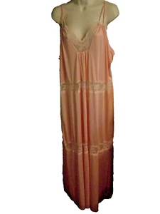 Tom Bezduda 4 Barad Nachthemd Kleid Gown Lg Rosa V-Ausschnitt Spitze Flitterwochen Braut - Bild 1 von 16