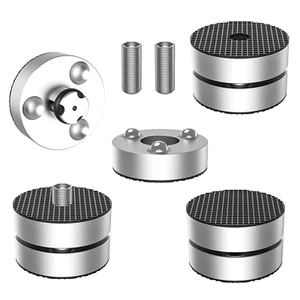4 Silver HiFi AMP Speaker Turntable Isolation Feet Bead Shock Absorber Stand Pad - Picture 1 of 2