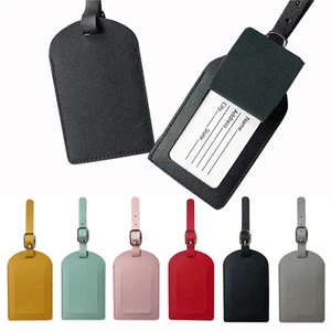 PU Leather Luggage Tag - School Travel Suitcase Address Label Bag Label AU - Picture 1 of 17