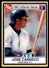 1991 POST COLLECTOR SERIES ODDBALL JOSE CANSECO OAKLAND ATHLETICS #4 OF 30