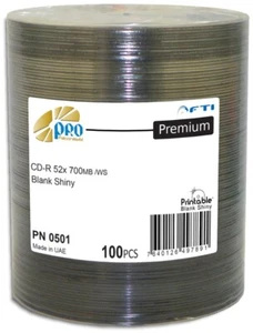 600-Pak FalconMedia Pro Shiny-Silver Hub (Metallized) 52X 80Min CDRs in Tapewrap - Picture 1 of 1