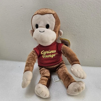 "Curious George Peluche 13"" Kellytoy 2005 Camisa Roja Peluche Mono con Etiqueta" Foto 1 de 4