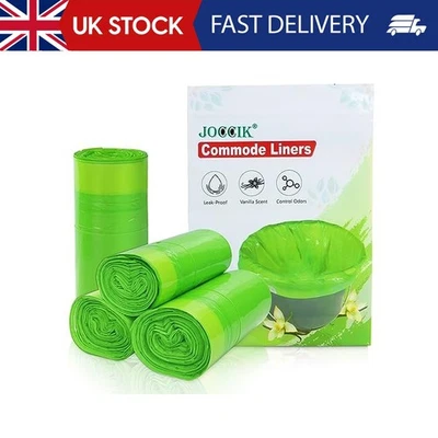 JOCCIK Commode Liners for Bedside Commode Vanilla Scented 100pcs Disposable Bags Univer