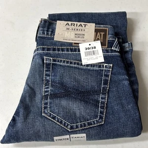 Ariat Mens M8 Gage Modern Slim Leg Jeans 30x38 Silverton Western Cowboy New - Picture 1 of 13