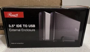 New Rosewill 3.5” IDE TO USB 2.0 External Enclosure RX35-AT-IU BLK/SLV - Picture 1 of 5