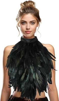 Feather Cape Shawl Costume Witch Wings - Image 1 of 3