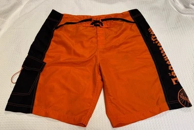Pantalones cortos de natación Jägermeister para hombre con bolsillo antidesgarro naranja negro talla XL Foto 1 de 4