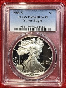 1988-S $1 American Silver Eagle PCGS PR69DCAM - Picture 1 of 2