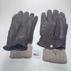 Coach Men's  L Brown Leather 2 in 1  Gloves W/ Cashmere Liner Glove MSRP $178 - Picture 1 of 24