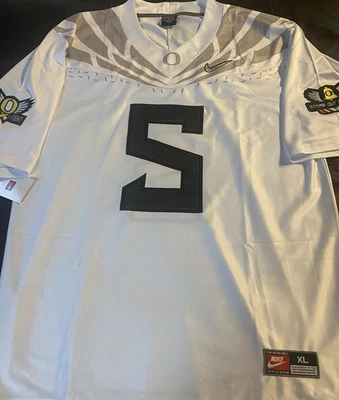 Dante Moore Oregon Quarterback Alternative White Jersey Size XL - Image 1 of 4