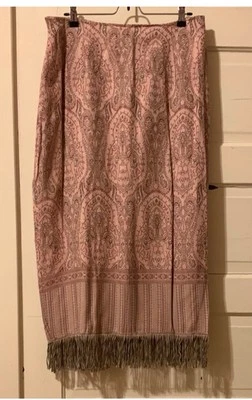 Dressbarn - Paisley Pencil Skirt Maxi With Tassels Lined - Image 1 of 4