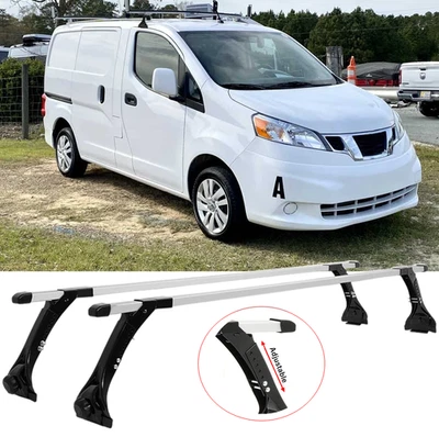 63" Van Roof Rack Cross Bars Cargo Luggage Rain Gutter For Nissan NV1500/NV2500 Foto 1 de 4