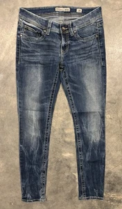 Jeans donna skinny BKE fibbia Sabrina vita bassa punto spesso sbiadito blu taglia 28 - Foto 1 di 8