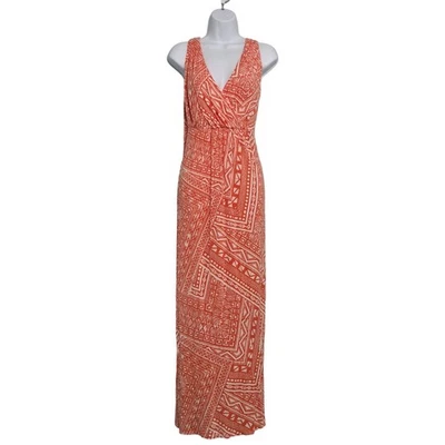 Apt. 9 Womens Sleeveless Geometric Aztec Faux Wrap Babydoll Maxi Dress Size 1X  - Image 1 of 4