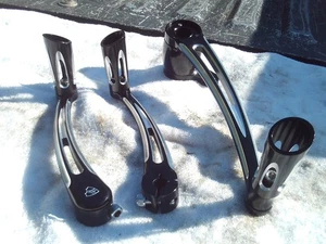 Arlen Ness Deep Cut Black Shift Levers Pegs Brake Pedal Harley Touring Bagger FL - Picture 1 of 11