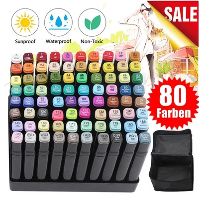 80 Farben Marker Set Lackmarker Stifte Architektur Twin Tip Graffiti Draw Pens - Bild 1 von 4