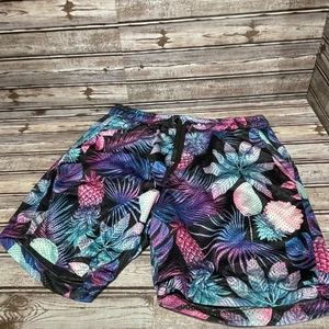 Good Vibes Mens XL Tropical Pineapple Floral Mesh Athletic Shorts - Picture 1 of 5