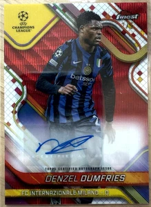Denzel Dumfries Red Auto 2/5 2024-25 Topps Finest UEFA Soccer - Picture 1 of 2