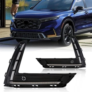 For 2023-2025 Honda CR-V LED DRL Fog Light Kit w/ Turn Signal Daytime Lamp 2Pcs - Picture 1 of 9