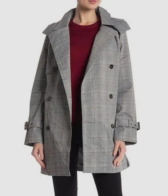 Gabardina ANTHROPOLOGIE Avec Les Filles talla XL gris con capucha a cuadros para mujer’s Foto 1 de 4