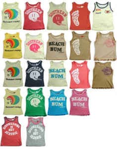 Dinky Souvenir Infant and Toddler Girls Fun Screen Printed Tank Top Shirt - Picture 1 of 55