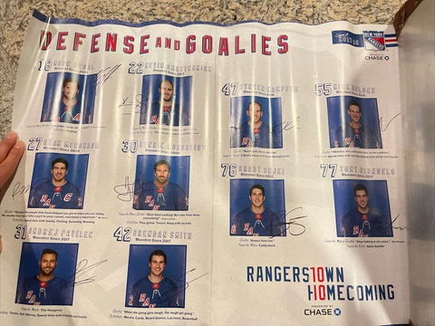 New York Rangers 2017-2018 Defense and Goalies Home Game Poster Cover