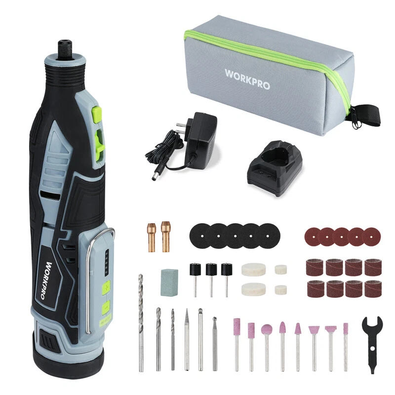 WORKPRO 12V Cordless Rotary Tool Kit Engraver Sander Polisher 5 Variable Speeds - Image 1 of 4