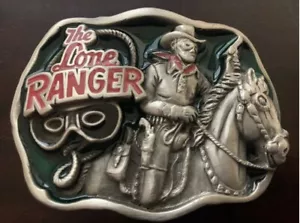 The Lone Ranger Metal Belt Buckle Western Tonto Very Sturdy Pewter Enameled - Picture 1 of 2