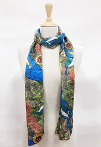 Warrina Designs 100% Silk Scarf Authentic Australian Aboriginal Design Art Camp - Picture 1 of 5