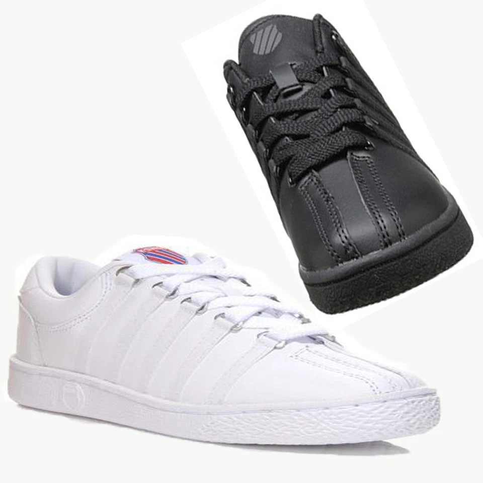 Zapatos informales universitarios clásicos K-Swiss blancos y negros Foto 1 de 1