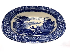 Flow Blue Oval Serving Dish Chatiot Pattern Cauldon Pottery England - Picture 1 of 11