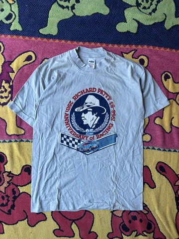 Vintage 80's Single Stitch Made in USA Richard Petty 25th Anniversery Tee Sz M Cover