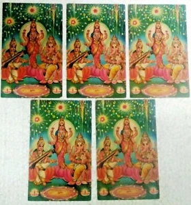 INDIEN RELIGIÖSE ANSICHTSKARTE DEEPAWALI GRUSSGÖTTIN MAHALAKSHMI 5er SET - Bild 1 von 5
