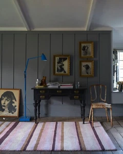 Soft Pink Striped Ainslie AIN01 High Quality Modern Handmade Wool Rugs -50% RRP - Picture 1 of 3