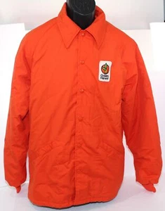 Vintage 1970s Golden Harvest Farming Seeds Jacket Swingster Coat Orange Medium - Picture 1 of 12