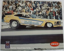 Vintage Jim Wemett Funny Drag Car Amalie Motor Oil Track Card