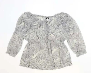 H&M Womens Grey Polyester Blend Blouse Size S - Peplum - Picture 1 of 12
