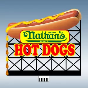 Miller Engineering ~ HO / O Scale ~ Nathan's Hot Dogs Animated Billboard 883551 - Picture 1 of 1
