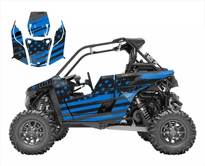 Polaris RS1 graphics wrap decal kit 24 mil thick Speeding Flag 9056 Blue - Picture 1 of 8