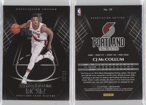 2019-20 Panini Noir Association Edition Base Serial Number Error /25 CJ McCollum