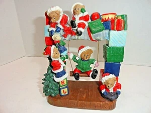 Holiday Traditions Bear on Swing Christmas Decoration - Picture 1 of 3
