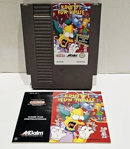KRUSTY'S FUN HOUSE-- NINTENDO--NES-- VIDEO GAME CARTRIDGE + MANUAL - SIMPSONS - Picture 1 of 7