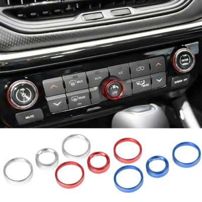 3× Alloy Air Conditioner Audio Switch Knob Cover For Jeep Compass 2021 2022 2023 - Image 1 of 4