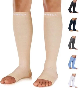 ⭐️NEWZILL Open Toe Compression Socks for Women & Men, for Circulation 20-30 mmHg - Picture 1 of 19